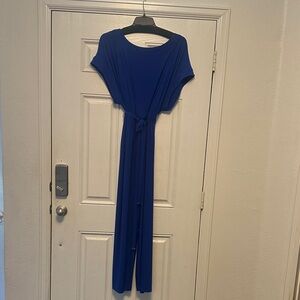 Vince Camuto Royal Blue and Gold Accent Jumpsuit